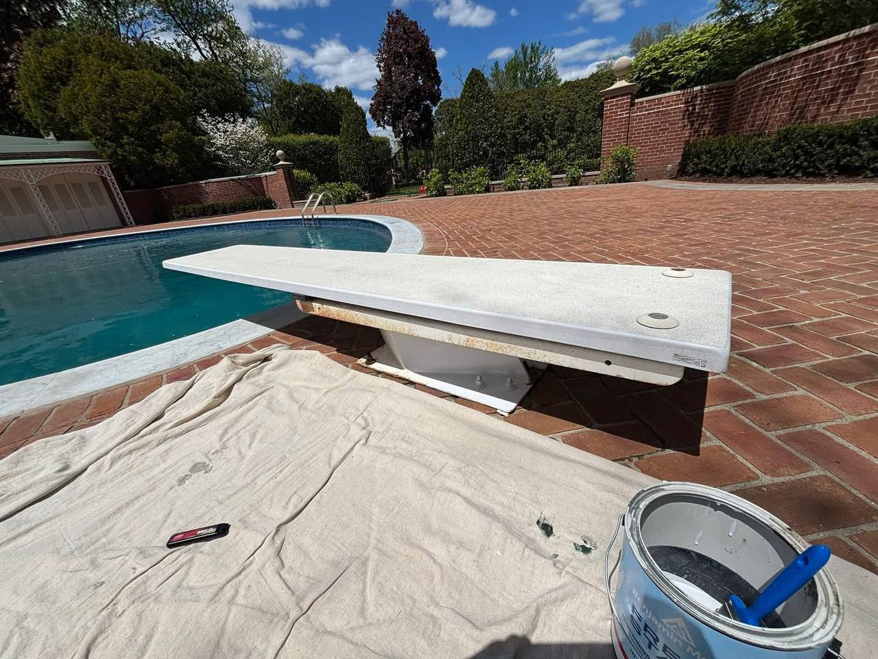 Diving board before refinish